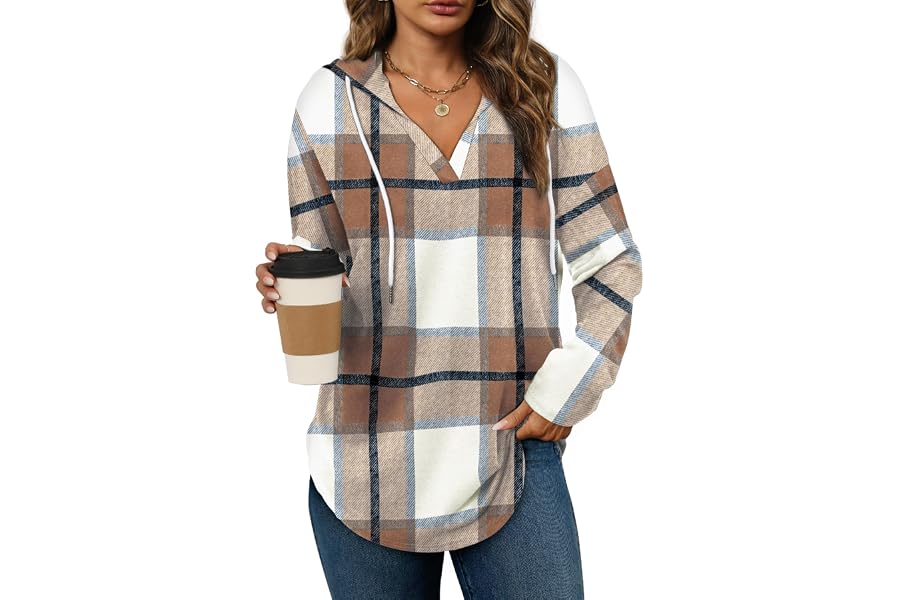 Bofell Womens Fashion Tops Hoodies for Women Pullover Oversized Sweatshirts Long SLeeve Shirts Loose Fit
