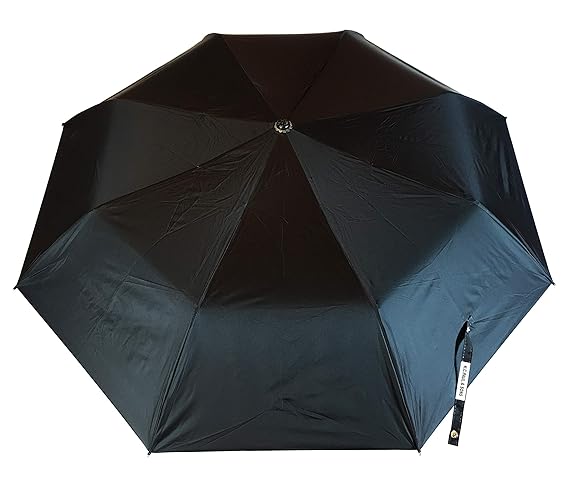 3 Fold Black Polyster Heavy Duty Umbrella with UV Protection - Newly Launched