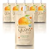 USDA Organic Yuza Citron Juice [ 6 Pouches ] Ready to Drink, ON-THE-GO Vegan Kids Juice, Yuzu Beverage Rich in Vitamin C, Kor