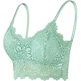 Maiclaice Women Lace Bralettes Padded Soft No Underwire Bra