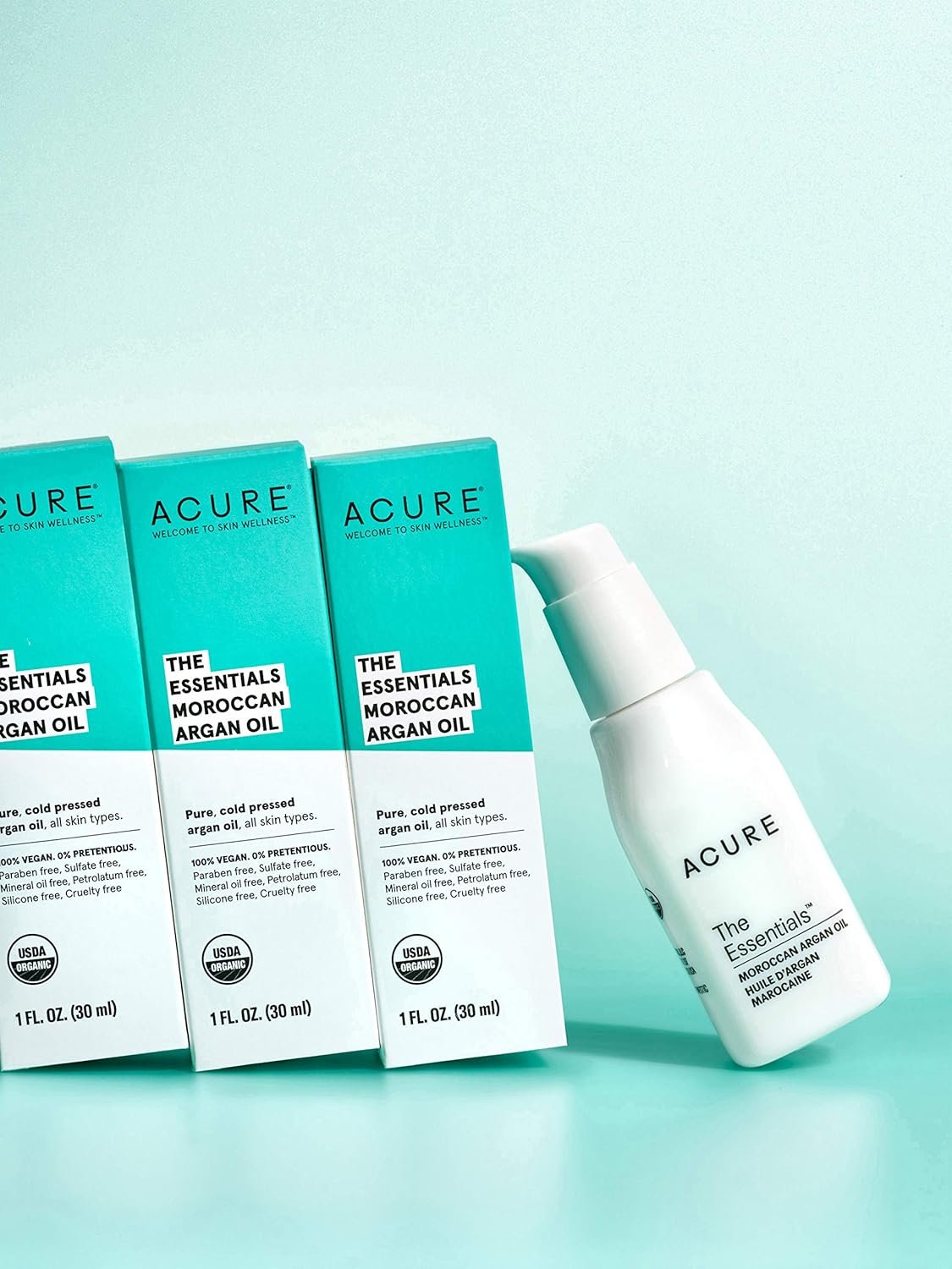 Acure The Essentials Moroccan Argan Oil | 100% Vegan | Versatile - For Any Skin & Hair Care Regimen | Pure, Cold Pressed & Rich in Vitamin E - Hydrates & Restores | 1 Fl Oz: Beauty