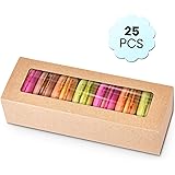 LVXO Macaron Brown Blank Boxes for 6 with Clear Window Display for Macarons or Bakery Packaging Kit for Desserts Cookies Mini