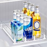 sunoyar Drink Organizer for Mini Fridge, Automatic Pusher Drink Dispenser for Refrigerator, Soda Can Organizer for Beer Beverage Holds up to 12 Cans 3 Row (Depth 12.2" x Wide 9.9") White