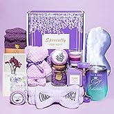 Birthday Gifts for Women,Gifts for Her Purple Gifts Basket for Women Lavender Relaxing Gift Set Self Care Package Unique Female Gift Ideas Birthday Presents Female Friendship Gifts