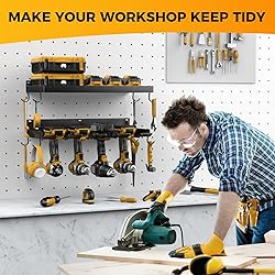 Power Tool Organizer Wall Mount with 4 Drill