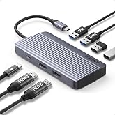 Anker 7-in-1 USB-C Hub, Dual Monitor USB C Docking Station | Dual HDMI Display, 85W Max Output, 10Gbps Data Transfers for Del