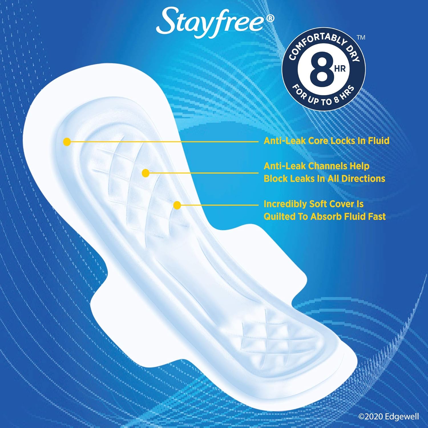 Stayfree Maxi Overnight Pads with Wings For Women, Reliable Protection and Absorbency of Feminine Periods, 28 Count: Health & Personal Care