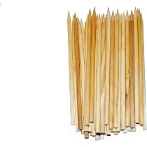 200 Brochettes En Bois Carrées Pointues - 300 X 4 X 4 Mm - Pour Barbecue, Bricolage, Projets Créatifs