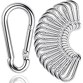 30Pack Heavy Duty Spring Snap Hooks 4Inch, 3/8” Carabiner Clips for Swing, Large Steel Chain Quick Links Safety Buckle Connector for Hammock Fitness Gym Outdoor Boating, M10 Snap Hook Carabiners