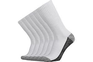 KMM Men's Cotton Full Thick Cushion Crew Socks Moisture Control Heavy Duty Work Boot Warm Thermal Anti Wicking Sweat Blisters