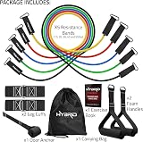 Hybrid Sport Hybrid Resistance Bands Set 150lb Heavy-Duty 12pc 2 Handles view 2