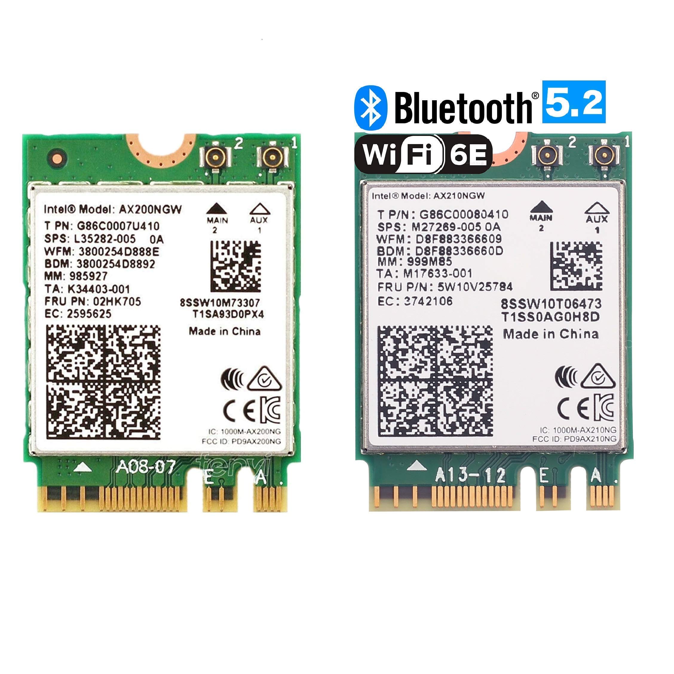 WiFi 6E Intel AX210 and WiFi 6 Intel AX200 for Upgrading Laptop to WiFi 6 Speed 2400Mbps + 574Mbps