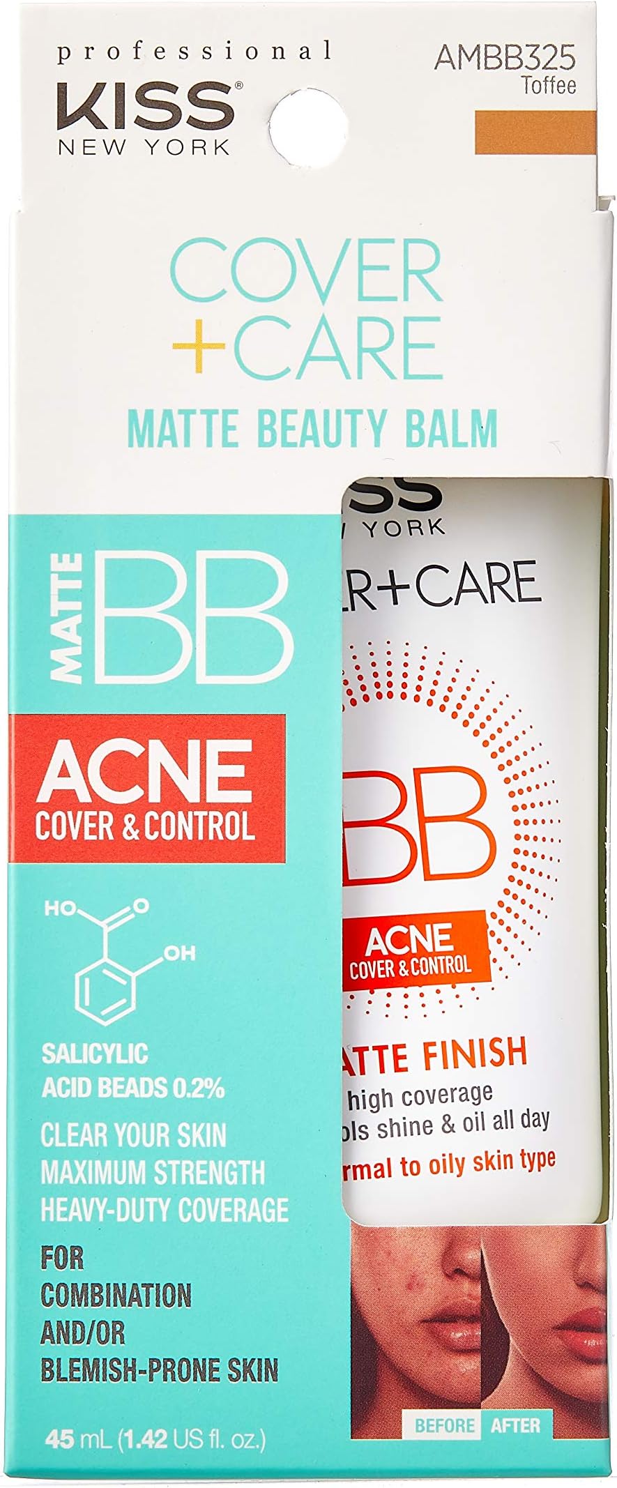 KISSNew York Cover + Care Acne Control Matte Finish Beauty Balm (Toffee)