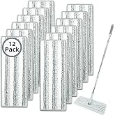 12 Pack Microfiber Mopping Rplacement Pads Compatible with JOYMOOP | Compatible with JOYMOOP Flat Mop and Most 13"X5" Flat Floor Mop, Reusable &amp; Washable Microfiber Cleaning Pads