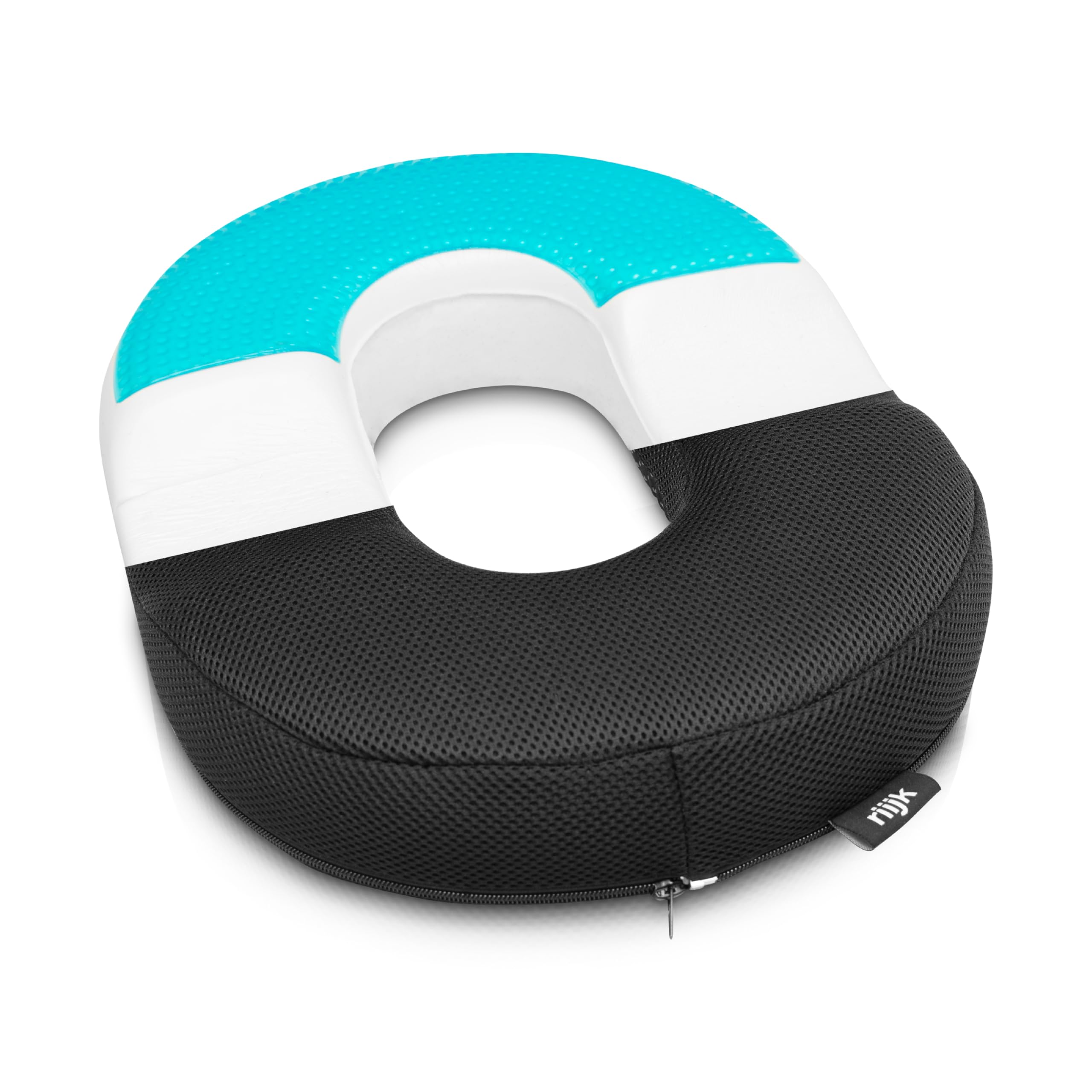 riijk Donut Cushion with Memory Foam and Cooling Gel Layer for Pressure Relief - Soothing Seat Ring Made of Special Foam for Car, Office, Wheelchair