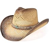 WQWOVRVO Cowboy Hat,Cowgirl Hat,Cowboy Hats for Women/Mens/Straw Wide with Shapeable Brim Western Cowboy Hat for Womens