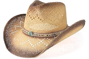 WQWOVRVO Cowboy Hat,Cowgirl Hat,Cowboy Hats for Women/Mens/Straw Wide with Shapeable Brim Western Cowboy Hat for Womens