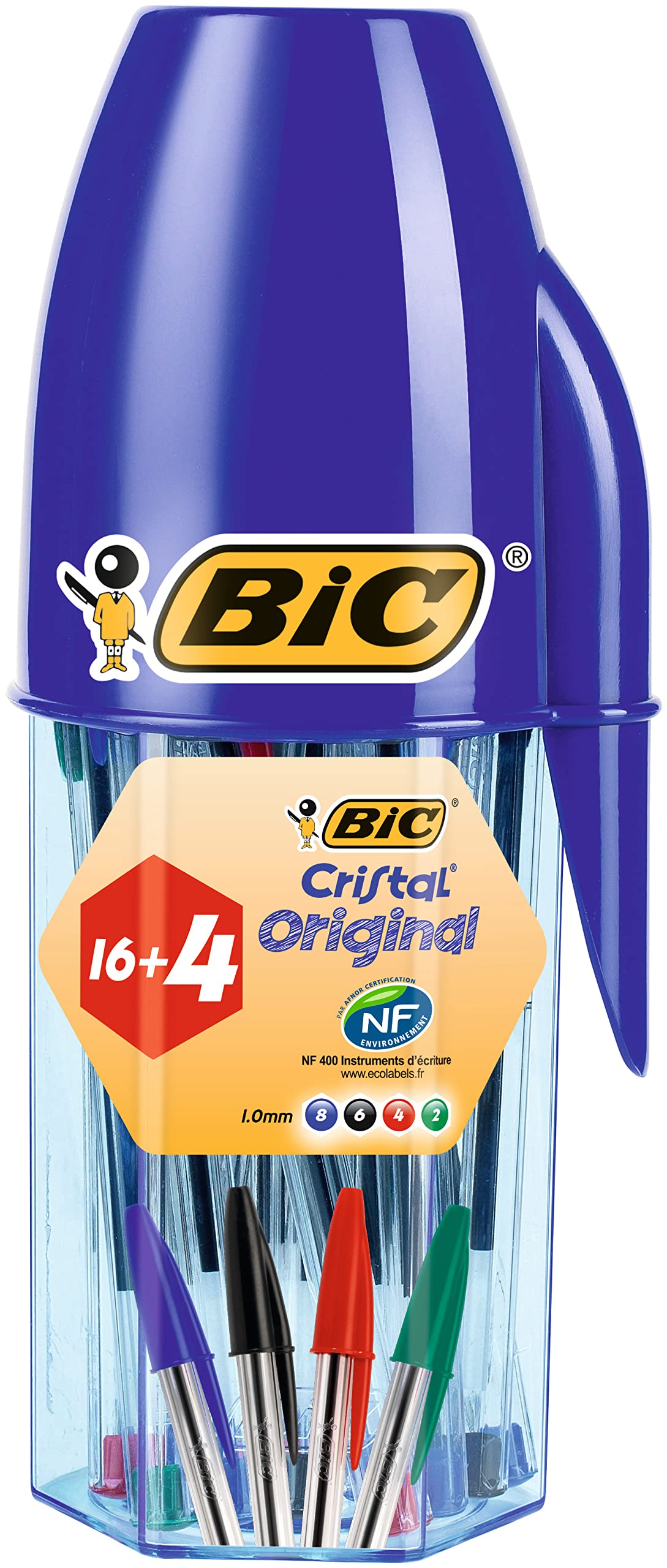 BIC 929081 â€“ Pack of 20 Pens in Tube, Multi-Colour