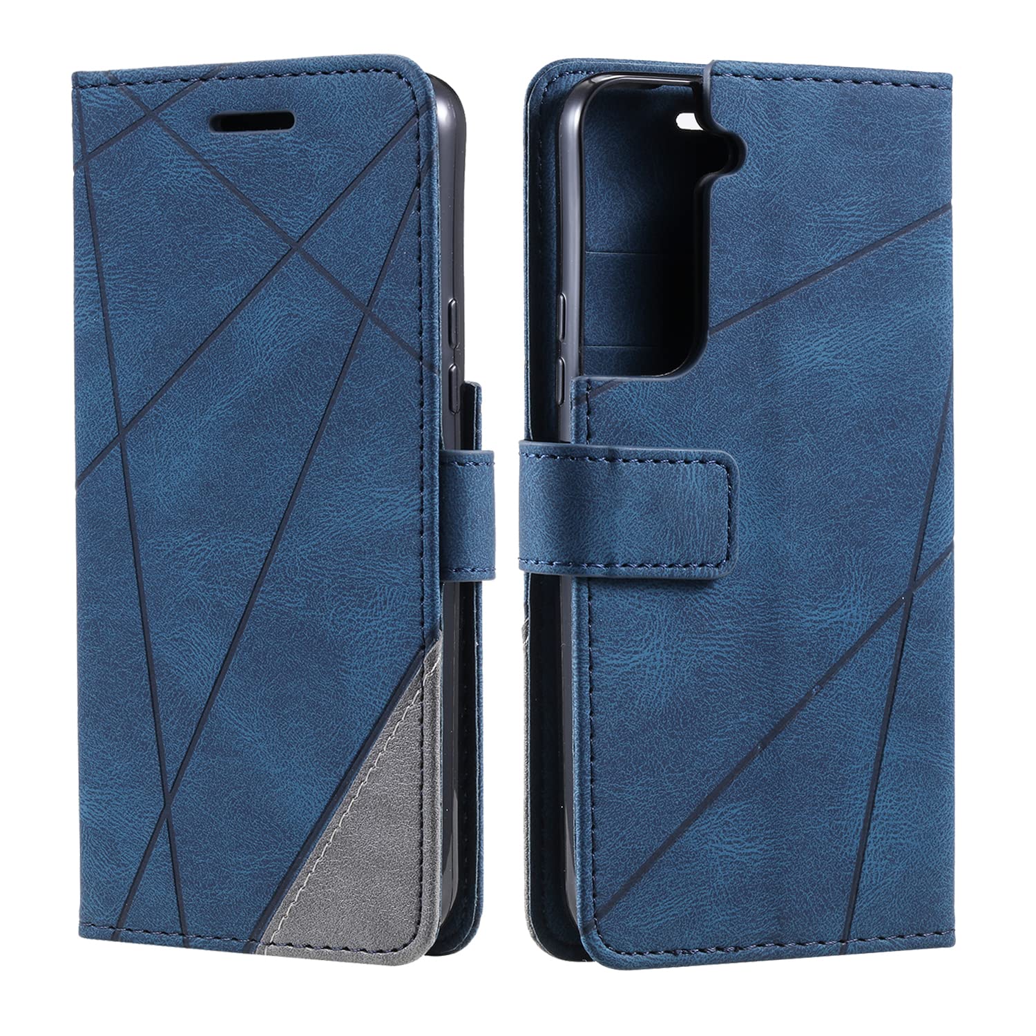 SONWO Case for Galaxy S22 Plus, Premium Leather Flip Wallet Case Magnetic Closure Card Slots kickstand Phone Case for Galaxy S22 Plus, Blue