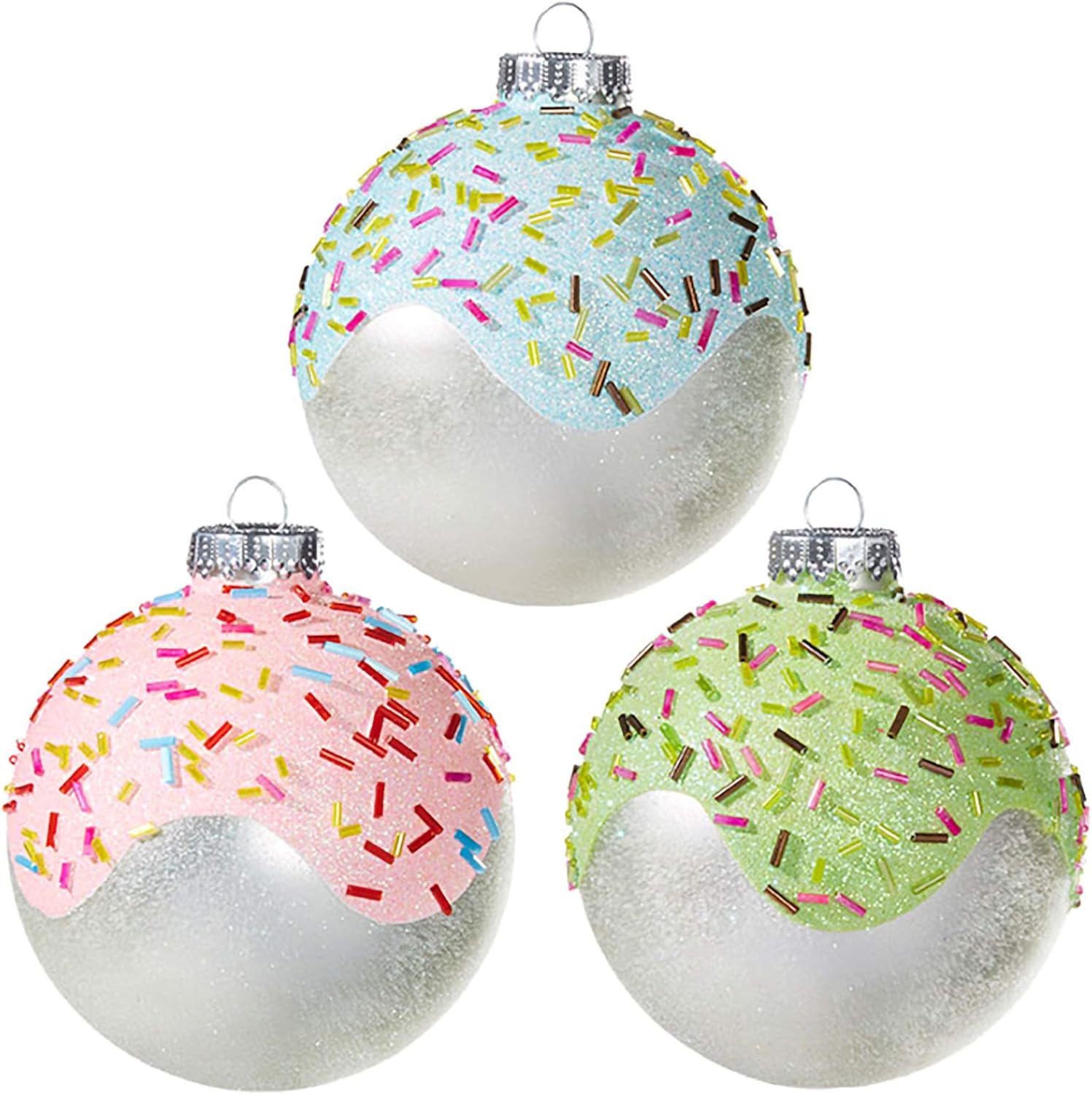 Amazon Com Raz Sprinkle Pink Green Blue Glazed Ball 4 Inch Glass