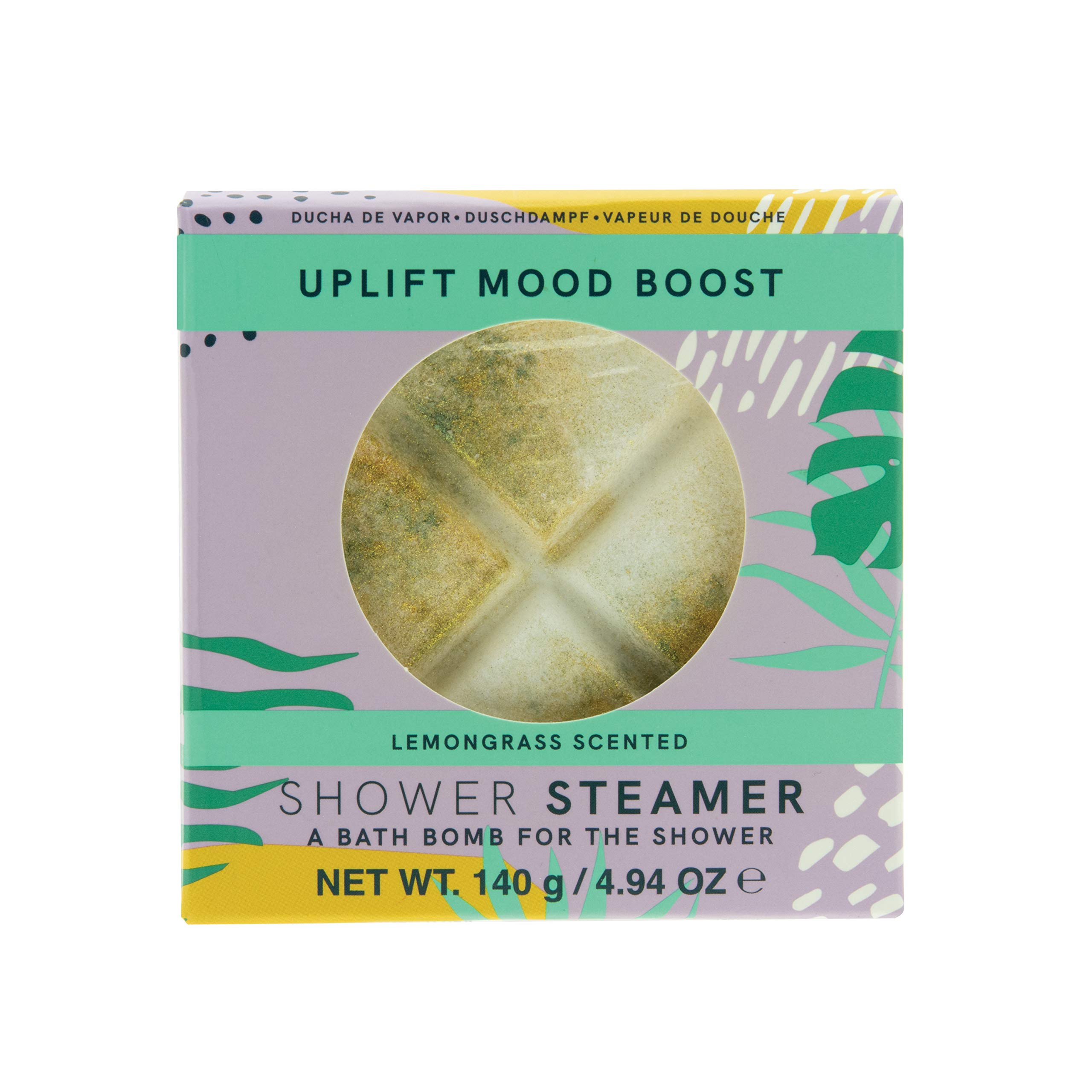 Paladone Lemongrass Uplift Shower Steamer 140g Shower Bath Bomb, Multicoloured