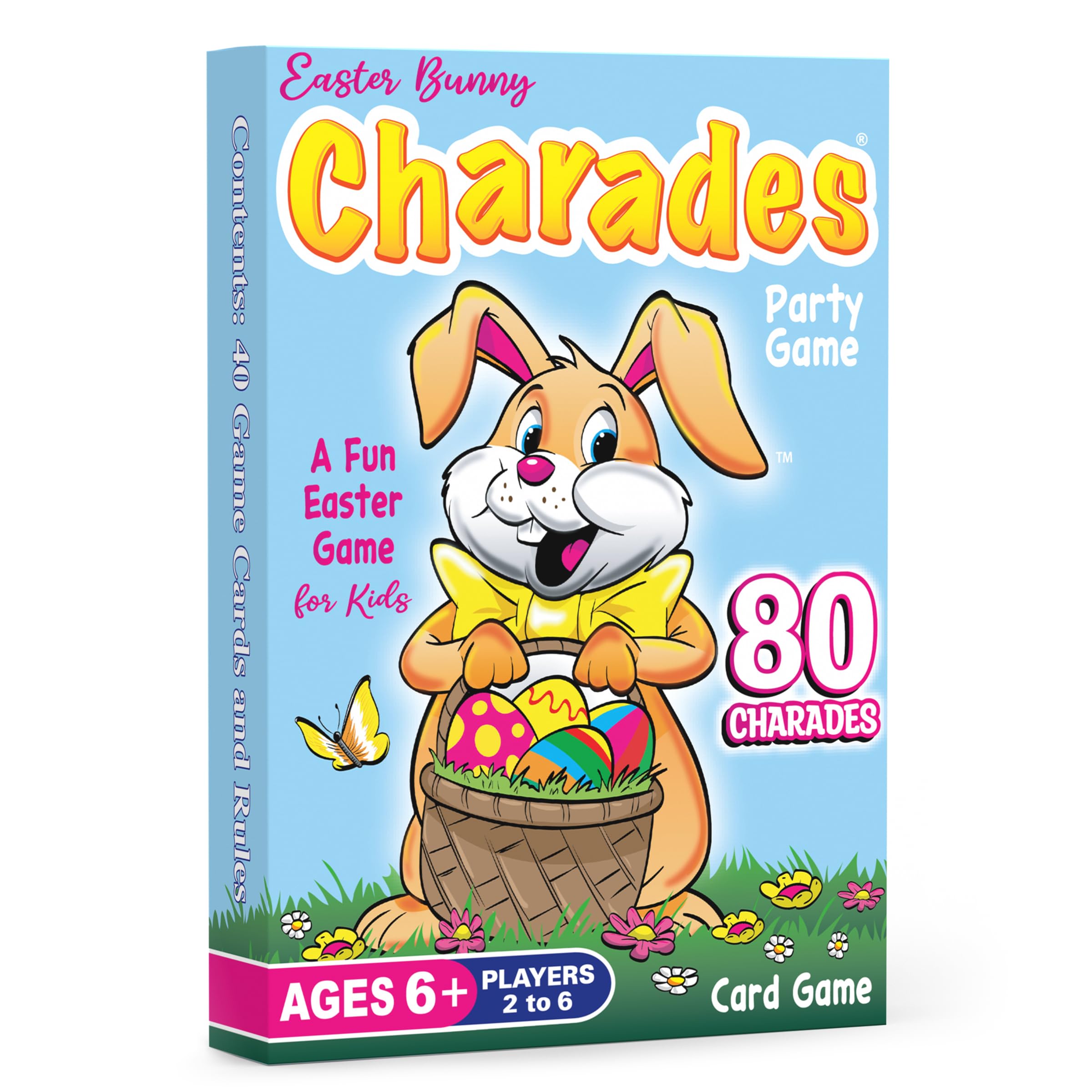 Arizona GameCo Easter Bunny Charades for Kids Ages 6+, No Reading Required Kids Charades Game, 80 Acting Choices, Family Fun, Easter Basket Stuffer, Easter Gift