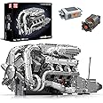 Mould King V8 Twin-Turbo Engine Model Kit That Runs, Mini Engines Building Blocks Set for Adults with Battery and Motor, Engineering Construction STEM Toy for Children Kids Boys Girls (2899 PCS)
