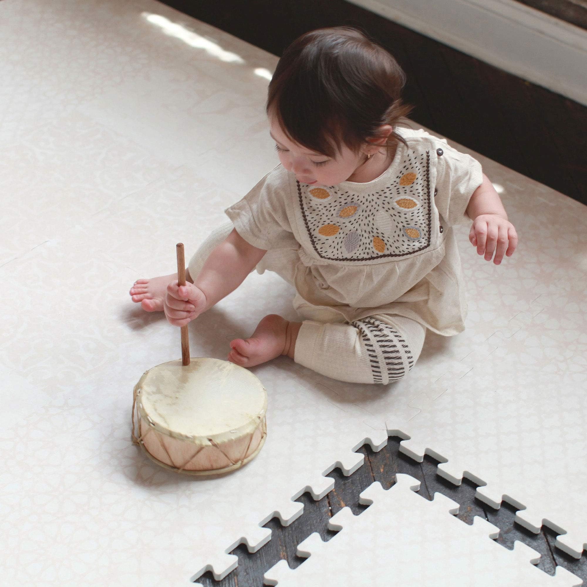 Roam Free Play Mat Authentic 8 x 12 Soft Foam Interlocking Floor Tiles Resembles an Area Rug | As Seen On Shark Tank | Petal Soft Pink