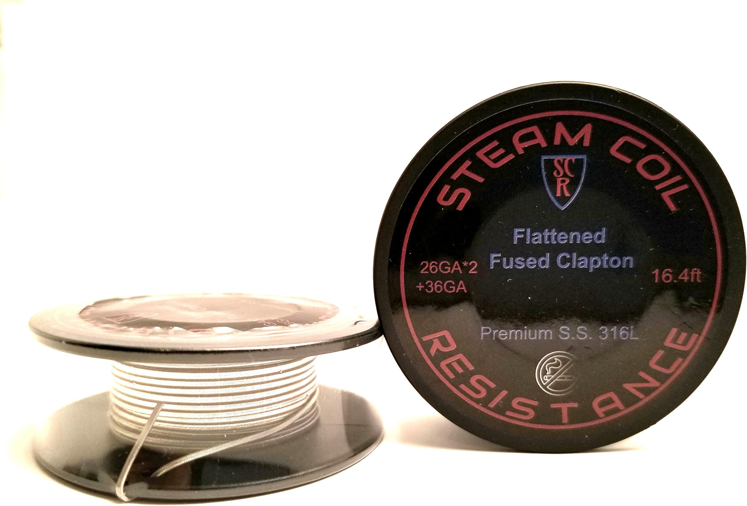 Premium 2-Core S.S. 316L Flattened Fused Clapton 16ft! Resistance Wire 26g(2),36g