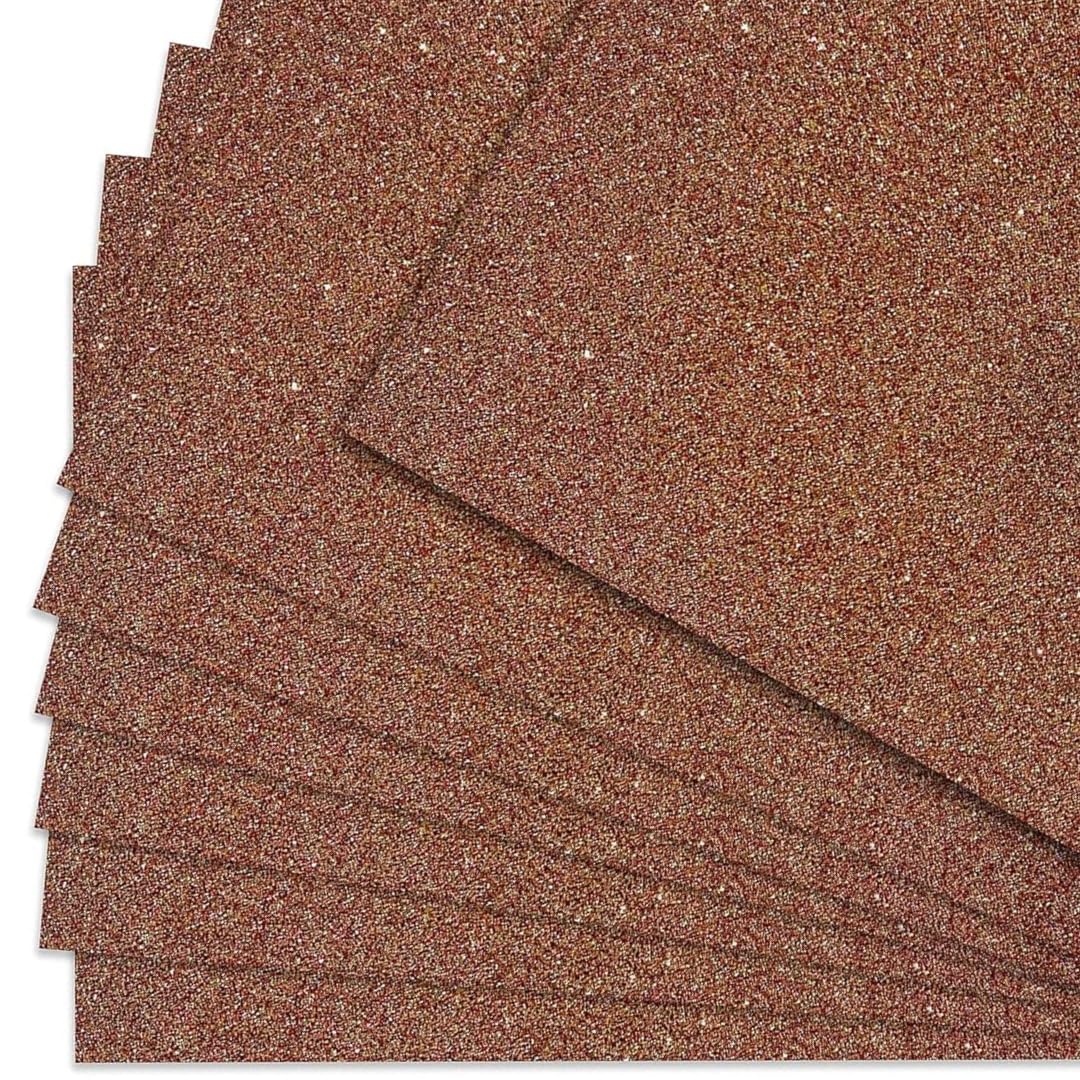 Springboard Coloured Glitter Card 10-Pack - A4 Sheets of 230gsm Glitter Card for Arts and Crafts with Non-Shed Design for Less Mess - Rose Gold