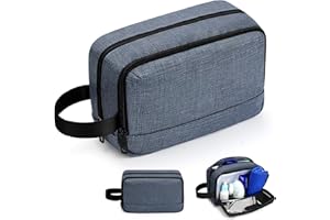 BINSUNS Travel Toiletry Bag for Men, Traveling Shaving Bag Water-resistant Large Capacity for Travel Essentials Men(Blue Grey)
