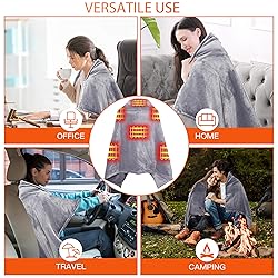 KSFJZF Heated Blanket with Power Bank, 59" x