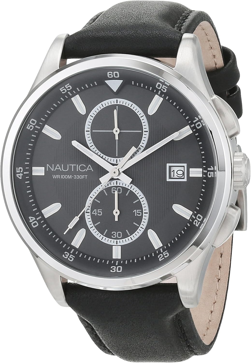 Nautica Men's Analogue Quartz Watch with Leather Strap NAD16538G ...