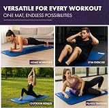 KAYMAN Exercise Yoga Mat Non Slip Blue 183 x 60 cm 8 mm Thick view 5