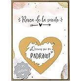 Joli Coon Tarjeta de rascar Quieres ser mi padrino con sobre