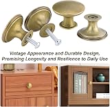TsunNee 24Pcs Vintage Cabinet Knobs 30mm Round Antique Brass Furniture Handles view 6