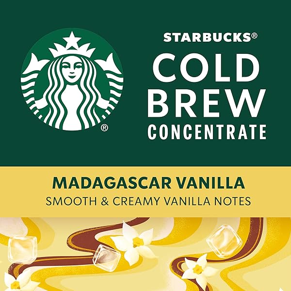 STARBUCKS COLD BREW COFFEE CONCENTRATE, MADAGASCAR VANILLA FLAVORED ICED COFFEE, 32 FL OZ
