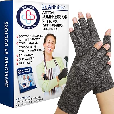 Dr. Arthritis Compression Gloves & Handbook 2 Pairs XL Doctor Developed