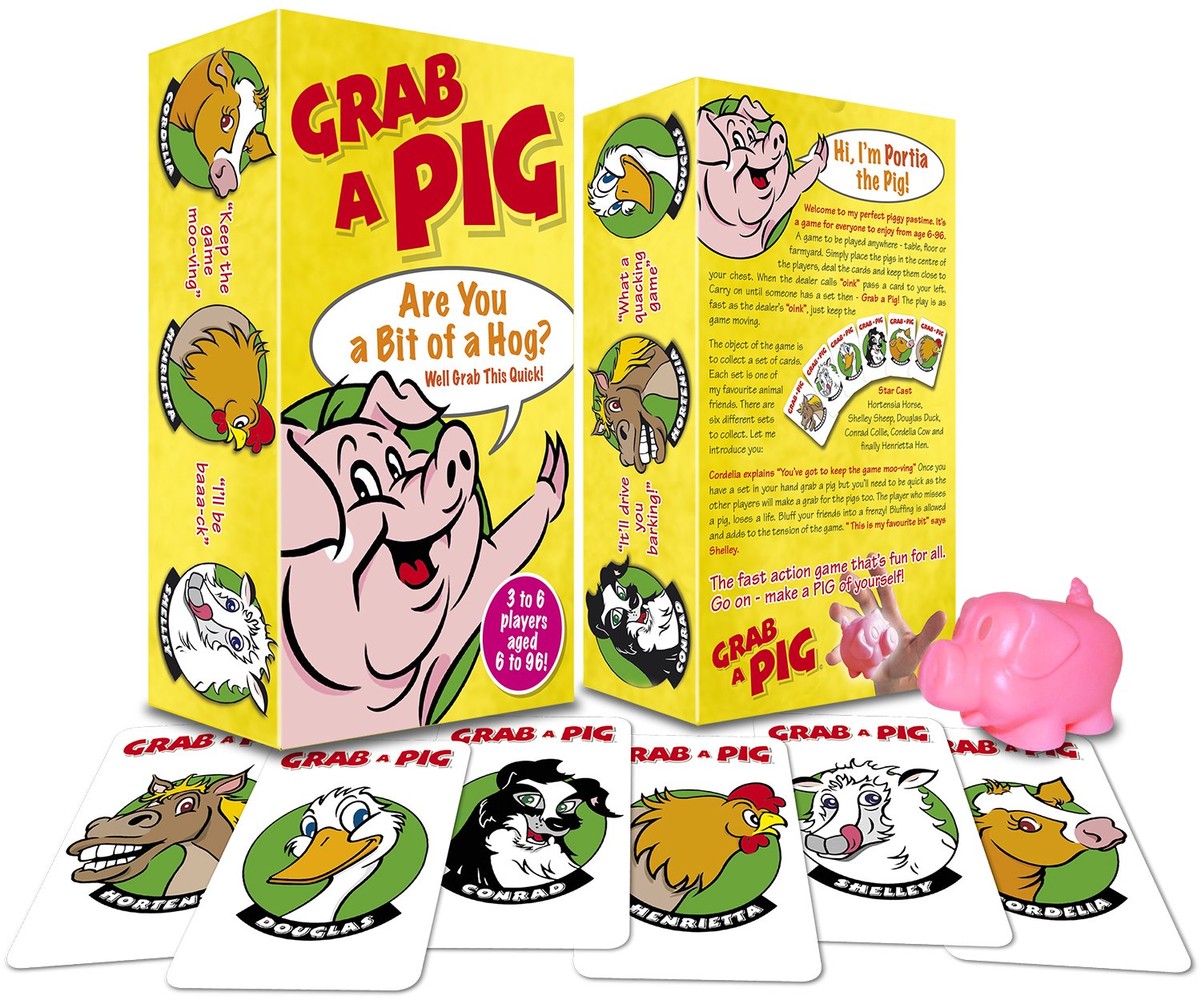 Games 4 Giggles Grab a Pig Card Game - A Fun Family Game for 3 to 6 Players Aged From 6 to 96.