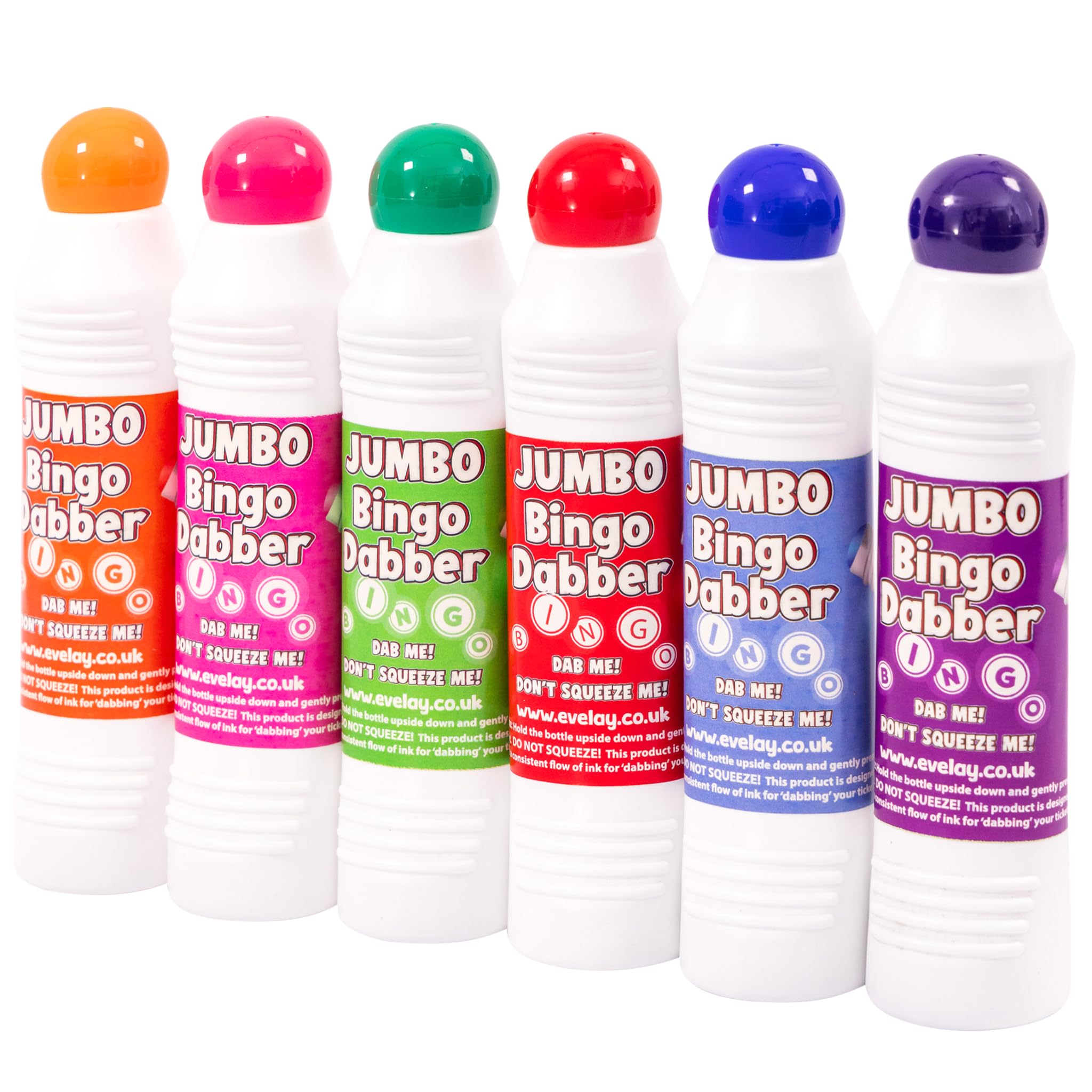 evelay Jumbo Bingo Dabbers - 118ml Large Ink Markers with 17mm Sponge Tip - Smooth Coloured Daubers for Tickets, Fundraisers, Clubs & Home Games (Red)