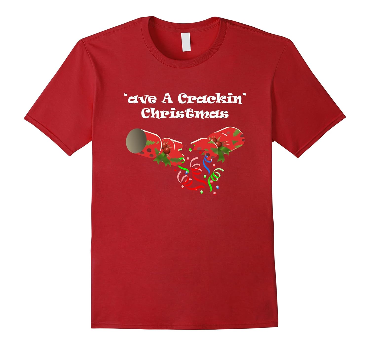 'ave A Crackin' Christmas Fun Holiday British Tee Shirt-Rose