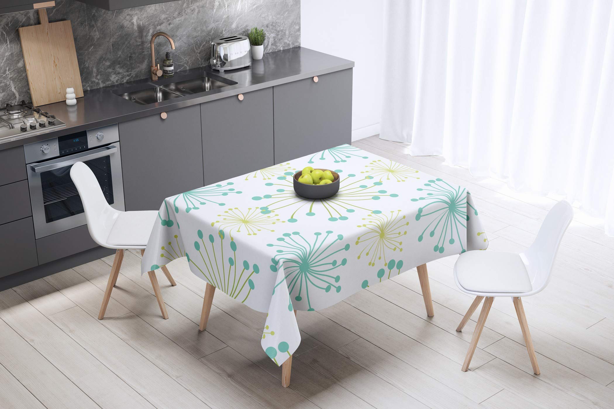 Bonamaison Kitchen Decoration, Tablecloth, 140cm x 140cm - Designed and Manufactured in Turkey