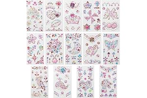 Ourart 14 Sheets Rhinestones Stickers, Self-Adhesive Craft Jewels and Gems Sticker for DIY Crafts, Scrapbook, Multicolor