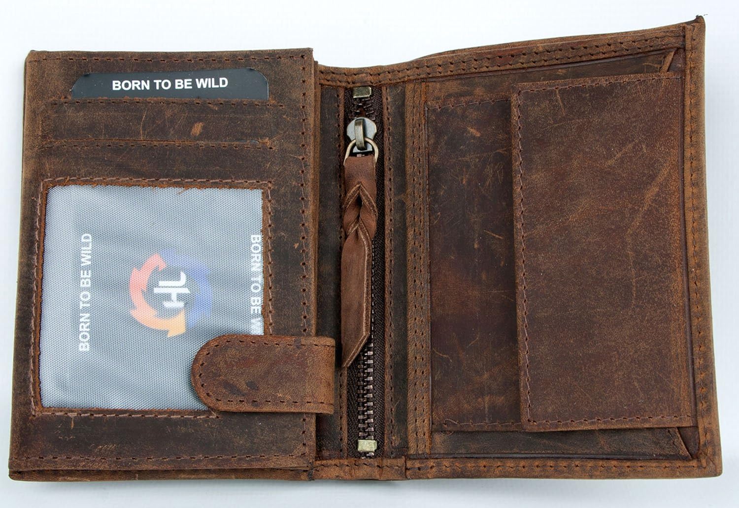 Natural Strong Genuine Leather Wallet HL Whole Made of a Leather, Brown - Image 3