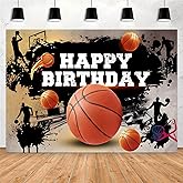 Yieldeer Basketball Photo Backdrop Sports Wall Tapestry Happy Birthday Photography Background Sneaker Themed Birthday Party Decorations Banner for Teen Boys, 7x5ft