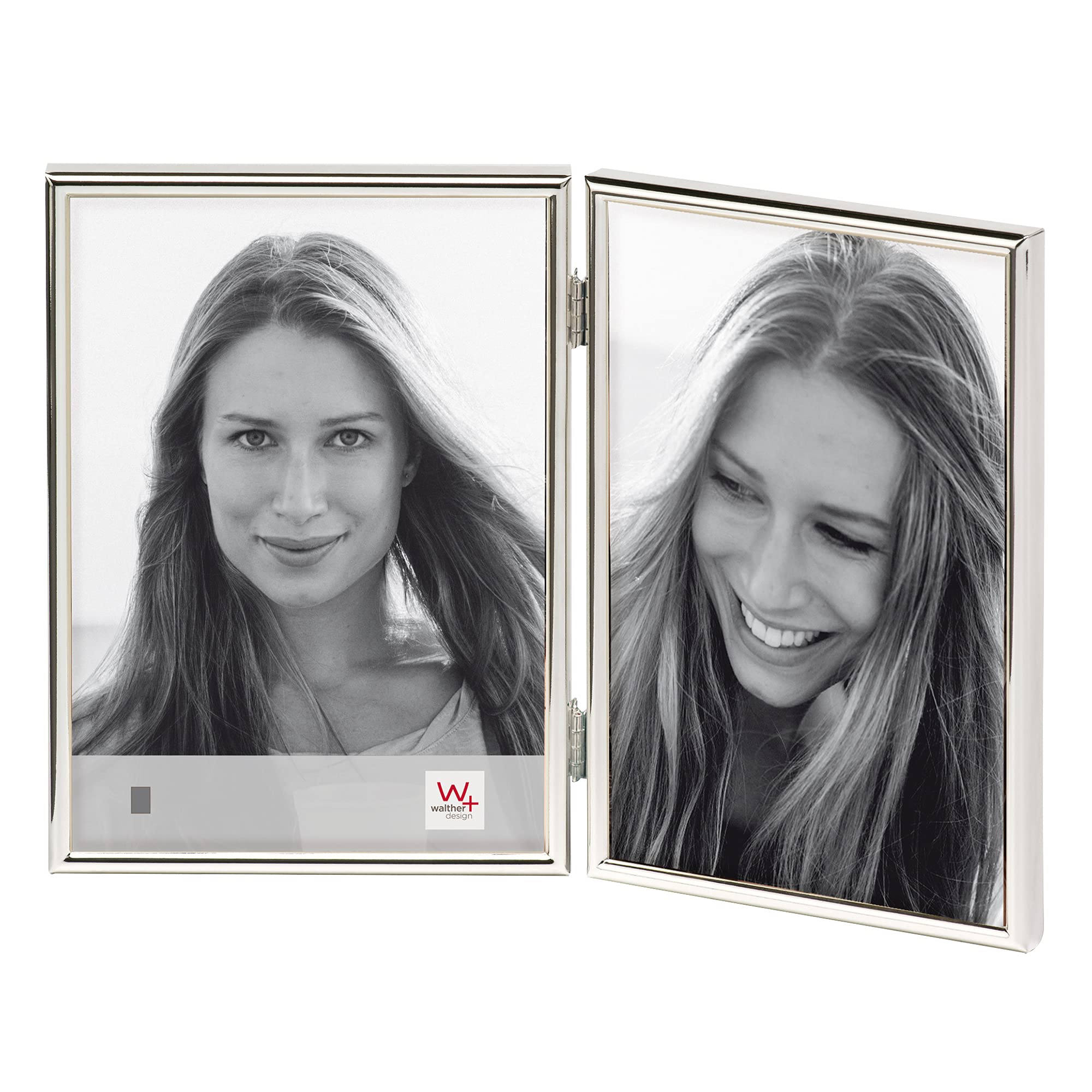 walther Design Picture Frame Silver 2X 9x13 cm Chloe Portrait Frame WD219S