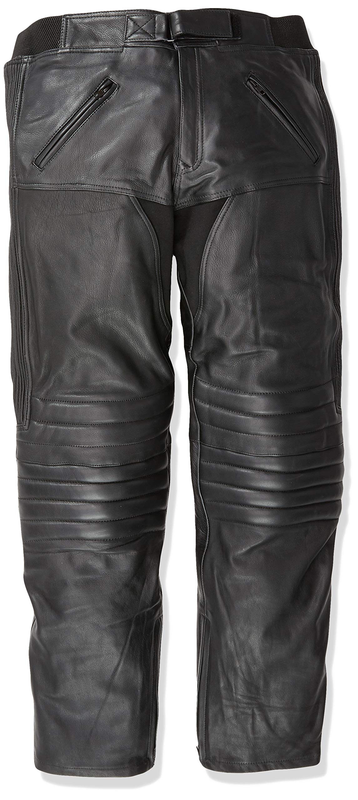 Bikers Gear Australia Men's soft premium leather motorcycle pants, LT1004, Black, EU(46XL), UK(36L)