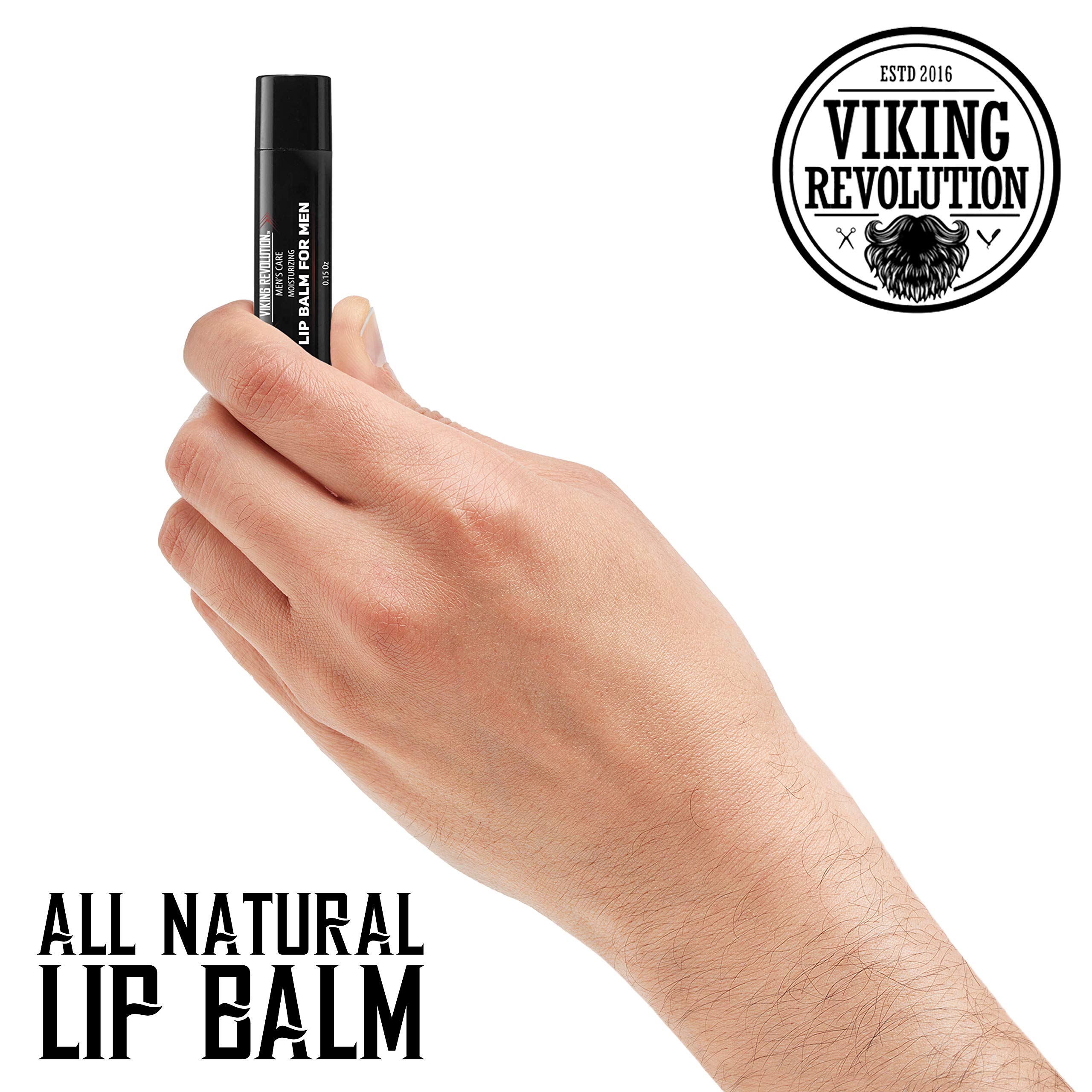 Viking Revolution All Natural Lip Balm - Moisturizer for Dry, Cracked, Chapped Lips (4 Pack)