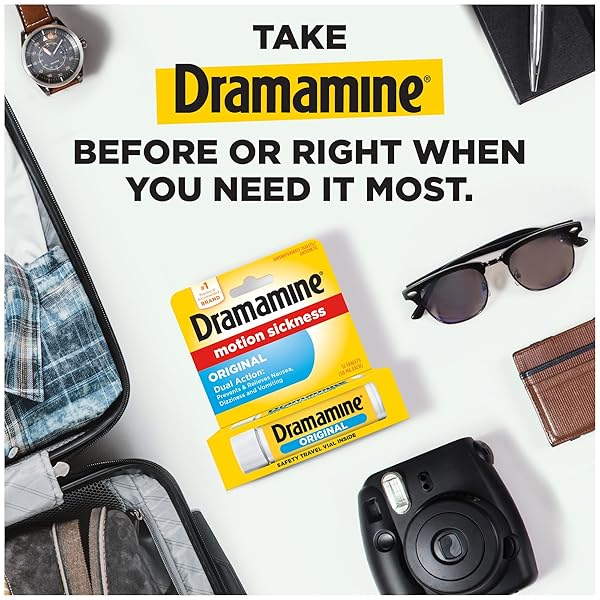 DRAMAMINE MOTION SICKNESS ORIGINAL, FOR NAUSEA RELIEF DURING TRAVEL, 12 COUNT, PACK OF 3