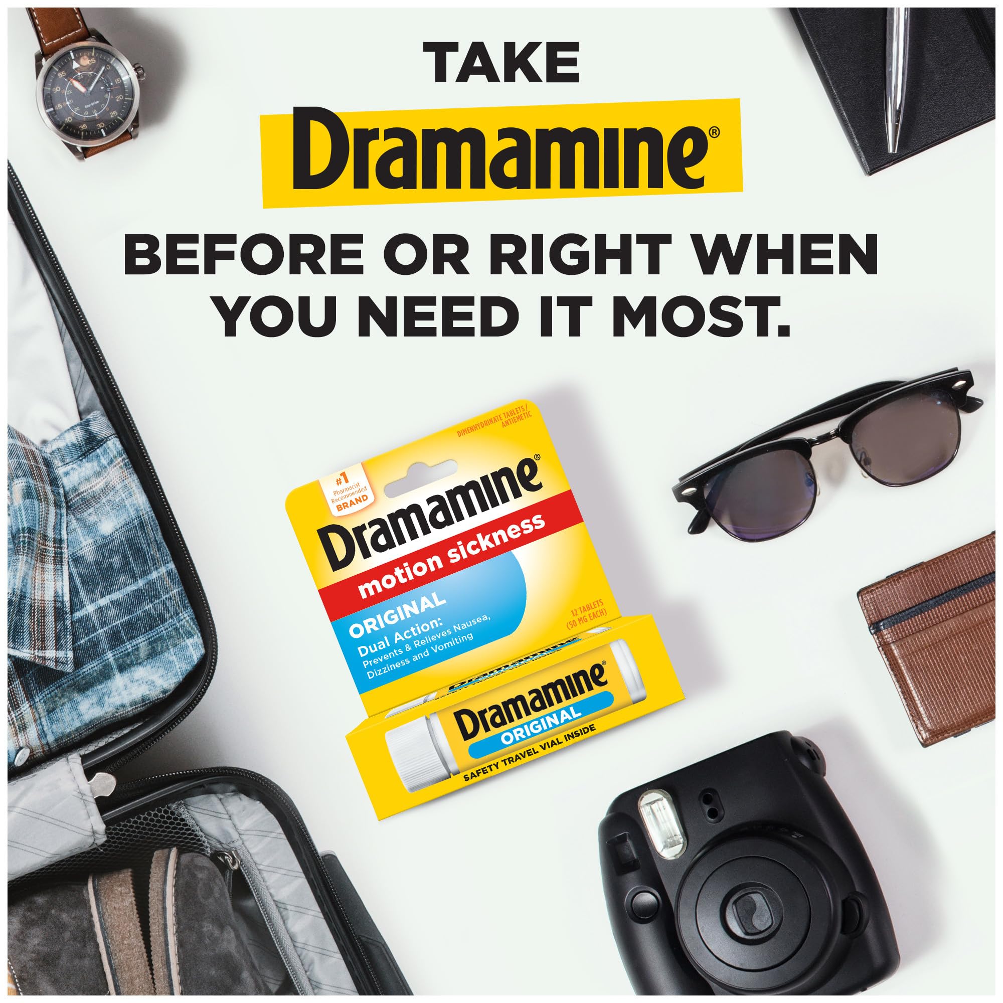 Dramamine Formula Motion Sickness Relief | Original, 12 Count